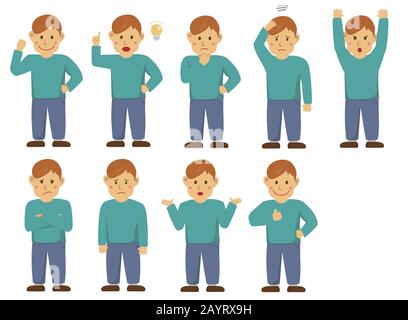 illustration de l'ensemble de motifs homme gesturant Illustration de Vecteur