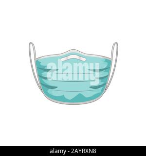 Masque médical. Masque de visage du virus infirmière du médecin. Uniforme hospitalier. Masque de face de l'illustration graphique vectorielle Illustration de Vecteur