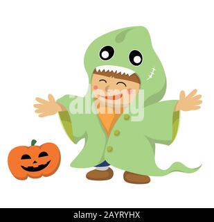 Illustration pour enfants de costume d'Halloween Illustration de Vecteur