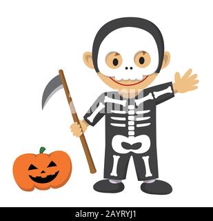 Illustration pour enfants de costume d'Halloween Illustration de Vecteur