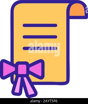 vecteur d'icône de défilement du papier parchemin. Illustration du symbole de contour isolé Illustration de Vecteur