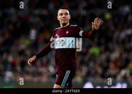 Iago Aspa de RC Celta de Vigo vu en action lors du match la Liga entre Real Madrid et RC Celta de Vigo au stade Santiago Bernabeu de Madrid.(score final; Real Madrid 2:2 RC Celta de Vigo) Banque D'Images