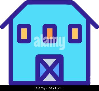 Vecteur d'icône de ferme de maison. Illustration du symbole de contour isolé Illustration de Vecteur