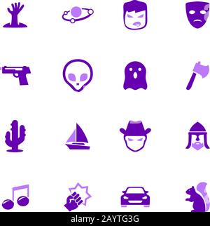 Les genres du cinéma icons set Illustration de Vecteur