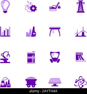 Set d'icônes de l'industrie Illustration de Vecteur