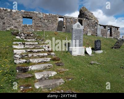 Les ruines de l'ancienne église paroissiale Cill Chriosd ou Kilchrist sur L'île de Skye, Ecosse, Royaume-Uni. Banque D'Images