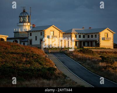 Faro de Estaca de Bares, Mañon, la Corogne, Galice, Espagne. Banque D'Images