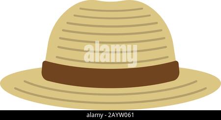 Illustration de l'icône vectorielle chapeau de paille ( vacances d'été, agriculteur ) Illustration de Vecteur