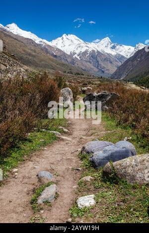 Ancienne route commerciale vers le Tibet depuis la vallée de Sangla. Himachal Pradesh, Inde Banque D'Images