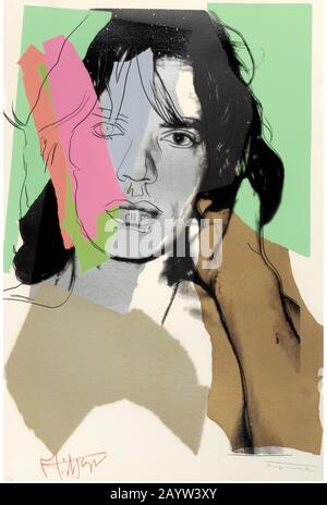 Mick Jagger. Musée : collection privée. Auteur : Andy Warhol. Banque D'Images