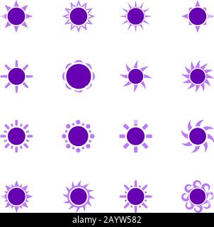 Ensemble d'icônes sun Illustration de Vecteur
