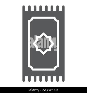 Icône de glyphe de prière, ramadan et islam, signe de tapis de prière, graphiques vectoriels, un modèle solide sur un fond blanc, eps 10. Illustration de Vecteur