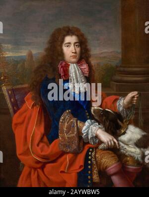 Portrait de Louis François Marie le Tellier, marquis de Barbezieux (1668-1701). Musée: COLLECTION privée. Auteur: Pierre Mignard. Banque D'Images