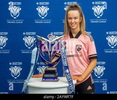 Glasgow, Royaume-Uni. 17 février 2020. Lucy Ronald De Glasgow WomeN'S Fc Lors Du Lancement De La Scottish Building Society Scottish WomeN'S Premier League Season Au Stade National, Hampden Park, Glasgow, Lundi 17 Février 2020 | Crédit Colin Poultney/Alay Live News Banque D'Images