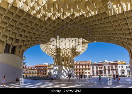 Architecture moderne du Metropol Parasol à Séville, Espagne Banque D'Images