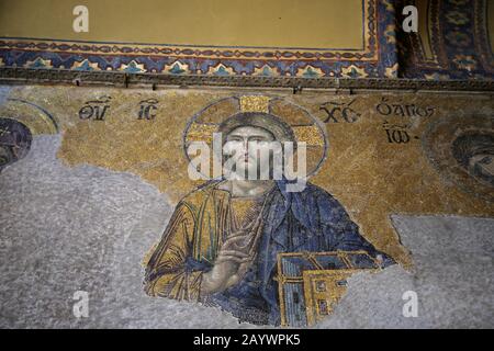 Turquie. Istanbul. Sainte-Sophie. Thèse Du Christ Pantocrator. xiie ou xiiie siècle. Banque D'Images