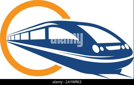 Modèle de conception d'illustration vectorielle d'icône de train rapide Illustration de Vecteur