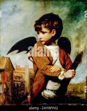 Sir Joshua Reynolds, Cupid as a Link Boy, peinture, 1774 Banque D'Images