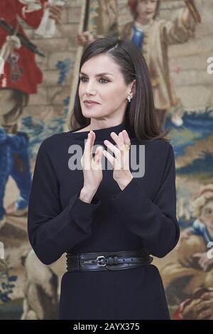 Madrid, Espagne. 17 février 2020. La reine LETIZIA d'Espagne participe à la remise des Prix nationaux de recherche 2019 au Palacio Real de El Pardo à Madrid, en Espagne. Crédit: Jack Abuin/Zuma Wire/Alay Live News Banque D'Images