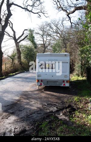 Deux caravanes de voyageurs ont été déversées à Iver Heath, Buckinghamshire. Banque D'Images