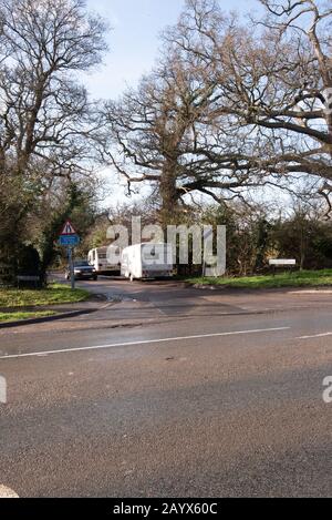 Deux caravanes de voyageurs ont été déversées à Iver Heath, Buckinghamshire. Banque D'Images