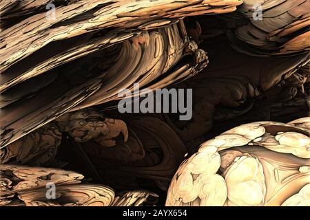 Paysage virtuel rendu par ordinateur pour le design créatif Banque D'Images