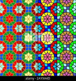 Illustration de l'ensemble de motifs décoratifs orientaux vectoriels sans couture. Illustration de Vecteur