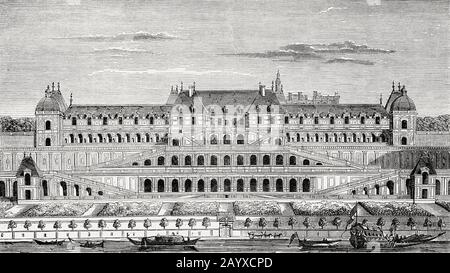 Le Château de Saint-Germain-en-Laye, près de Paris, France, XIXe siècle Banque D'Images