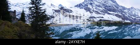 Engelberg, Suisse: Panorama sur le lac Trübsee dans l'Oberland bernois Banque D'Images