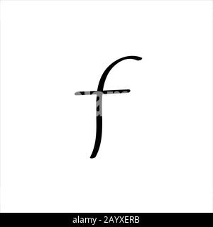 Icône avec lettre F pour la section pages sociales. Le dessin de gribouille noir peut être utilisé dans les cartes de vœux, les affiches, les dépliants, les bannières, les logos, le web design, CV etc. Illustration vectorielle. EPS10 Illustration de Vecteur
