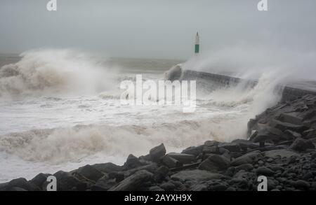 Sorm Ciara Aberystwyth West Wales Banque D'Images