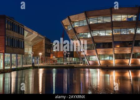 Nottingham, Angleterre 25/02/2020: Le but moderne - bâtiments construits du Jubilee Campus, Université de Nottingham, Banque D'Images