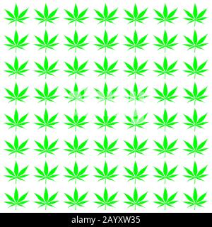Une image de fond répétée de la feuille de cannabis. Banque D'Images
