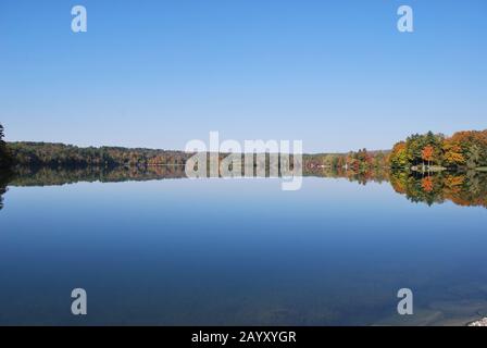 Réflexions sur le feuillage d'automne dans le Vermont Banque D'Images