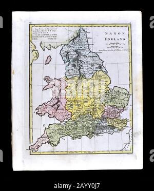 1808 carte de Wilkinson Angleterre saxonne ancienne du pays de Galles Banque D'Images