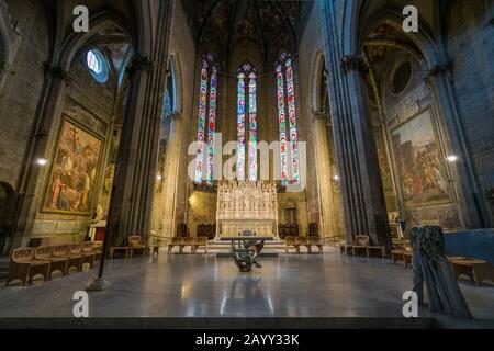 Vue intérieure de la cathédrale Santi Pietro e Donato à Arezzo, Tuscant, Italie. Banque D'Images