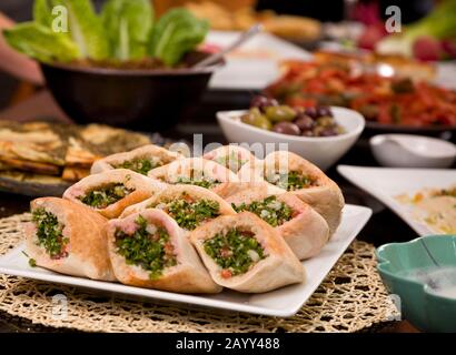 Style Libanais Meze, Embassy Circle Guest House, Washington, Dc. Banque D'Images