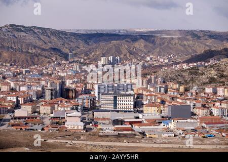 Vue panoramique sur le centre-ville de Çankırı depuis la colline Banque D'Images