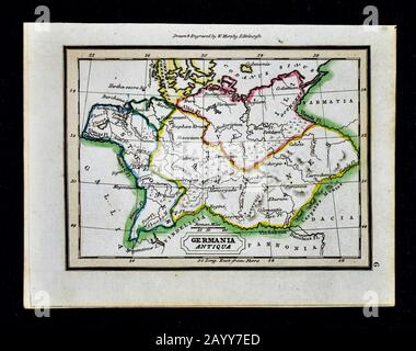 1832 carte Murphy Germania Antiqua Allemagne ancienne pays-Bas Pologne Banque D'Images