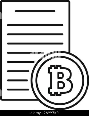 Icône de papier bitcoin. Icône vectorielle de papier bitcoin de contour pour la conception de Web isolée sur fond blanc Illustration de Vecteur