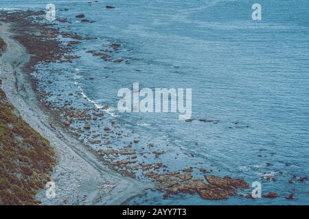 Paysage de Wellington, Nouvelle-Zélande ; vue panoramique de Makara beach Banque D'Images