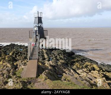 Février 2020 - Phare de Battery point à Portishead Banque D'Images