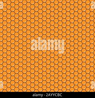 Motif vectoriel en nid d'abeilles orange sans couture. Illustration hexagonale géométrique de conception abstraite Illustration de Vecteur