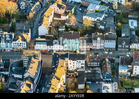 Photo aérienne, zone piétonne Mittelstraße, coin Hochstraße Neustraße, rue commerçante, Gevelsberg, Ruhr, Rhénanie-du-Nord-Westphalie, Allemagne, DE, Banque D'Images