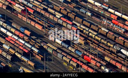 Photo aérienne, système de voies de triage Hagen-Vorhalle, hall d'entrée, Hagen, région de la Ruhr, Rhénanie-du-Nord-Westphalie, Allemagne, voies ferrées, gare, Banque D'Images