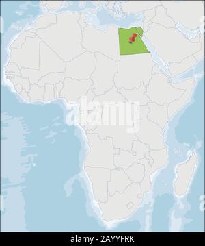République arabe d'Egypte emplacement sur la carte de l'Afrique Illustration de Vecteur