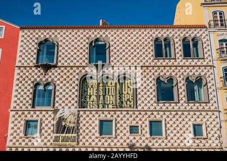 Casa dos Bicos est une maison historique dans la paroisse civile de Santa Maria Maior, dans la commune portugaise de Lisbonne. La maison, construite tôt Banque D'Images