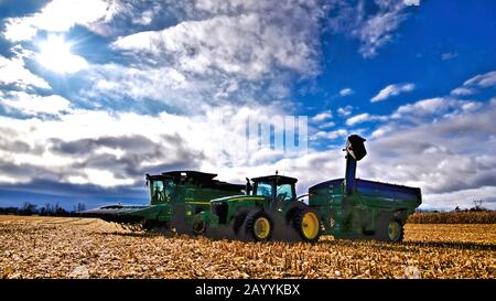 Moissonneuse-batteuse sur le terrain Banque D'Images