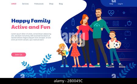 Modèles de conception de pages Web pour la planification familiale, l'assurance voyage, la nature et la vie saine. Concepts modernes d'illustration vectorielle pour le site Web et le mobile Illustration de Vecteur