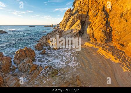 SMALL COVE CALA SA BOADELLA LLORET DE MAR COSTA BRAVA GÉRONE CATALOGNE ESPAGNE Banque D'Images